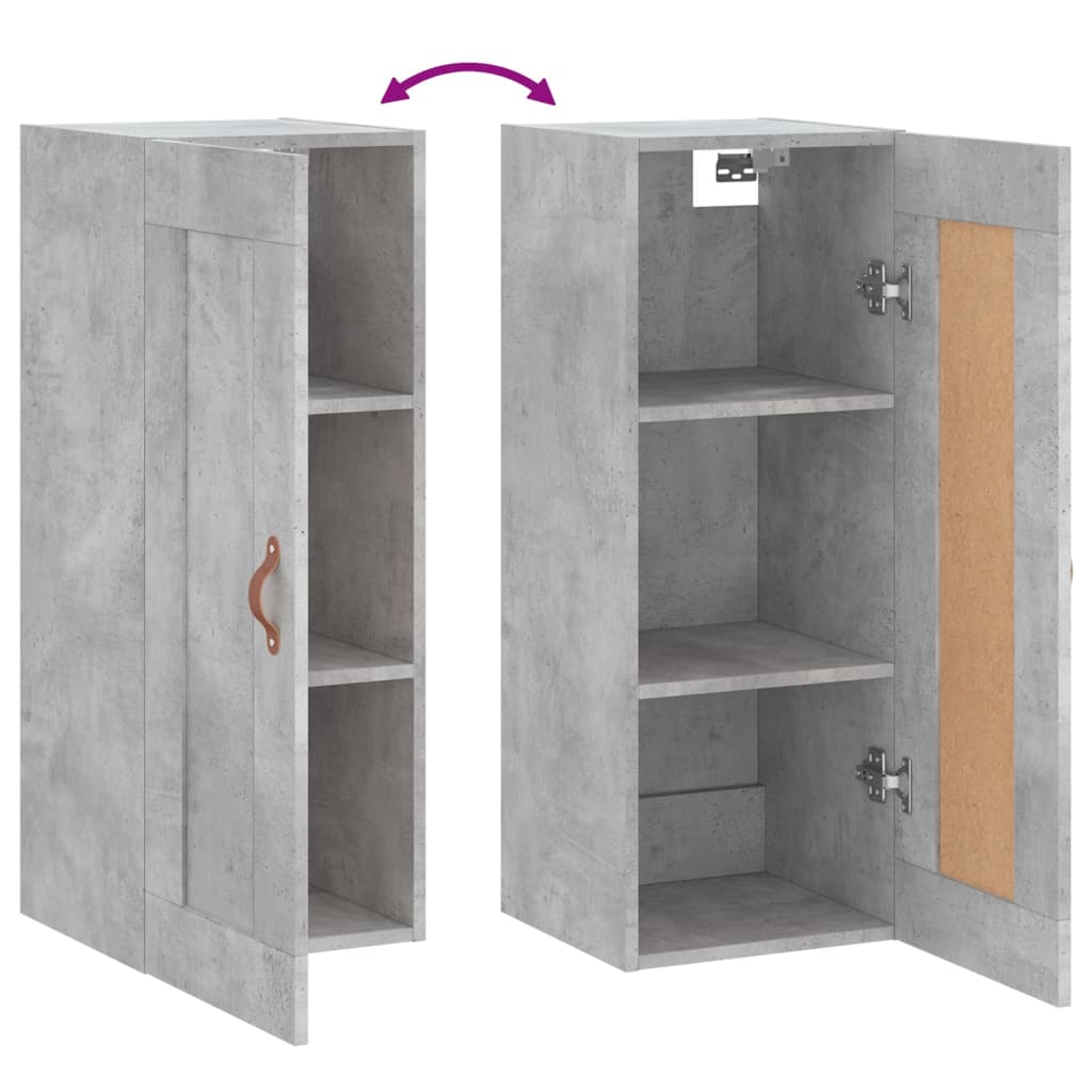 Concrete gray wall cabinet 34.5x34x90 cm Engineering wood