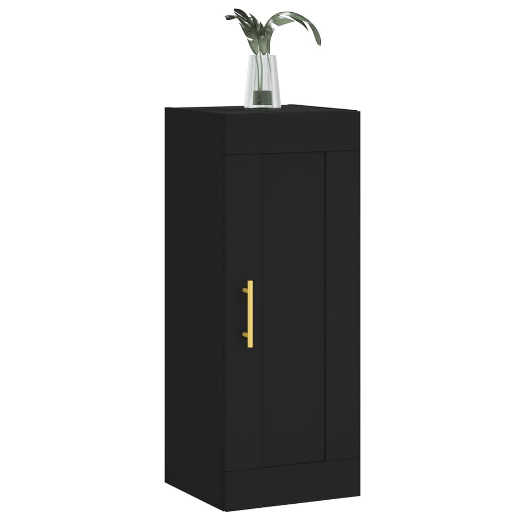 Black wall cabinet 34.5x34x90 cm Engineering wood