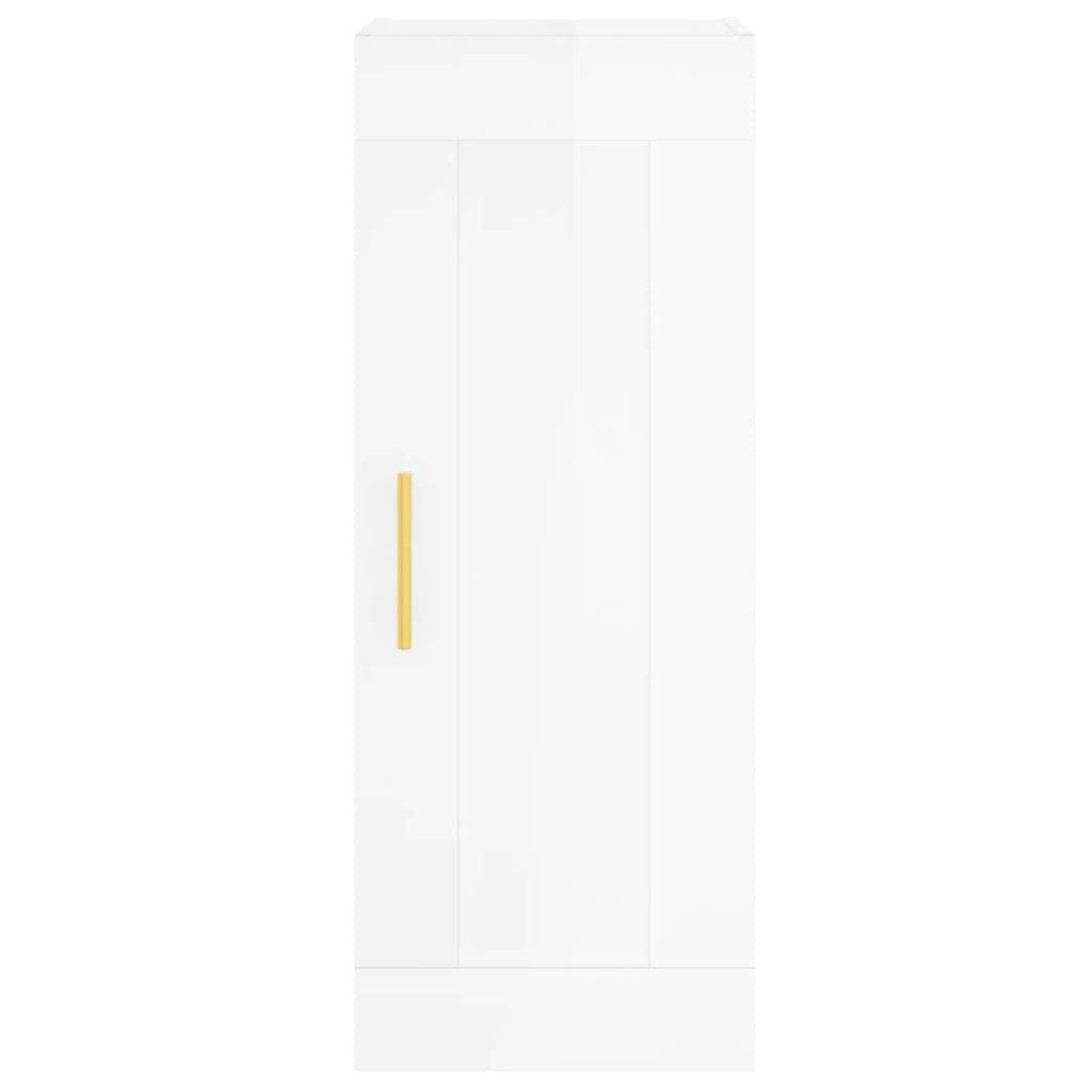 Brilliant white wall cabinet 34.5x34x90 cm Engineering wood