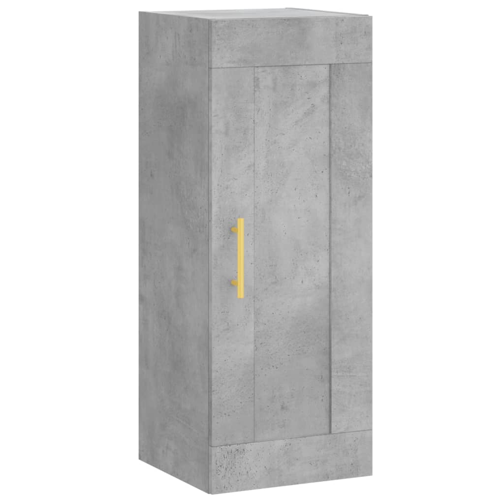 Concrete gray wall cabinet 34.5x34x90 cm Engineering wood