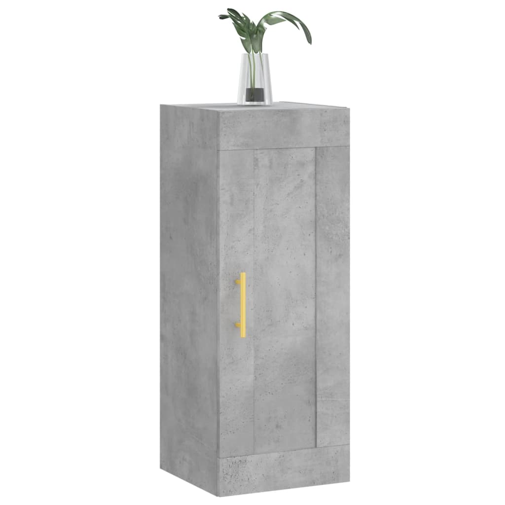 Concrete gray wall cabinet 34.5x34x90 cm Engineering wood