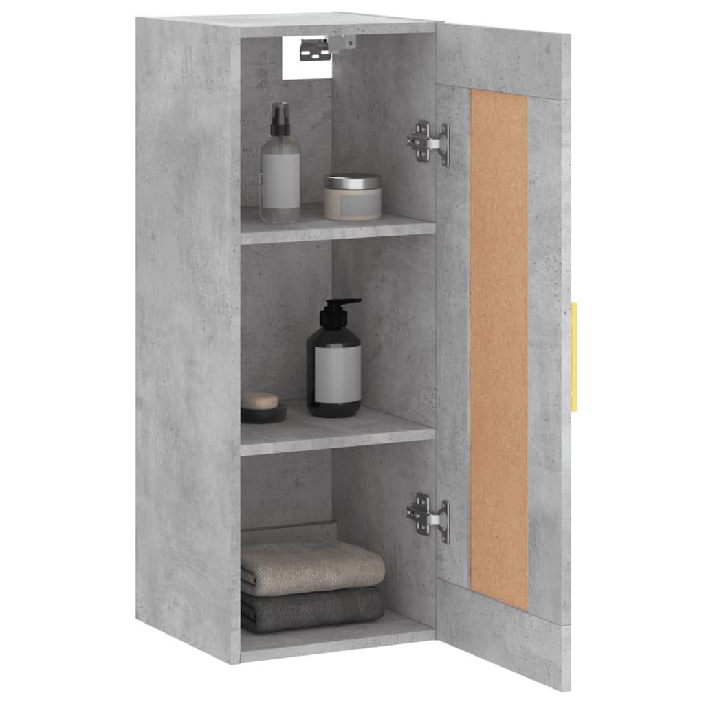 Concrete gray wall cabinet 34.5x34x90 cm Engineering wood