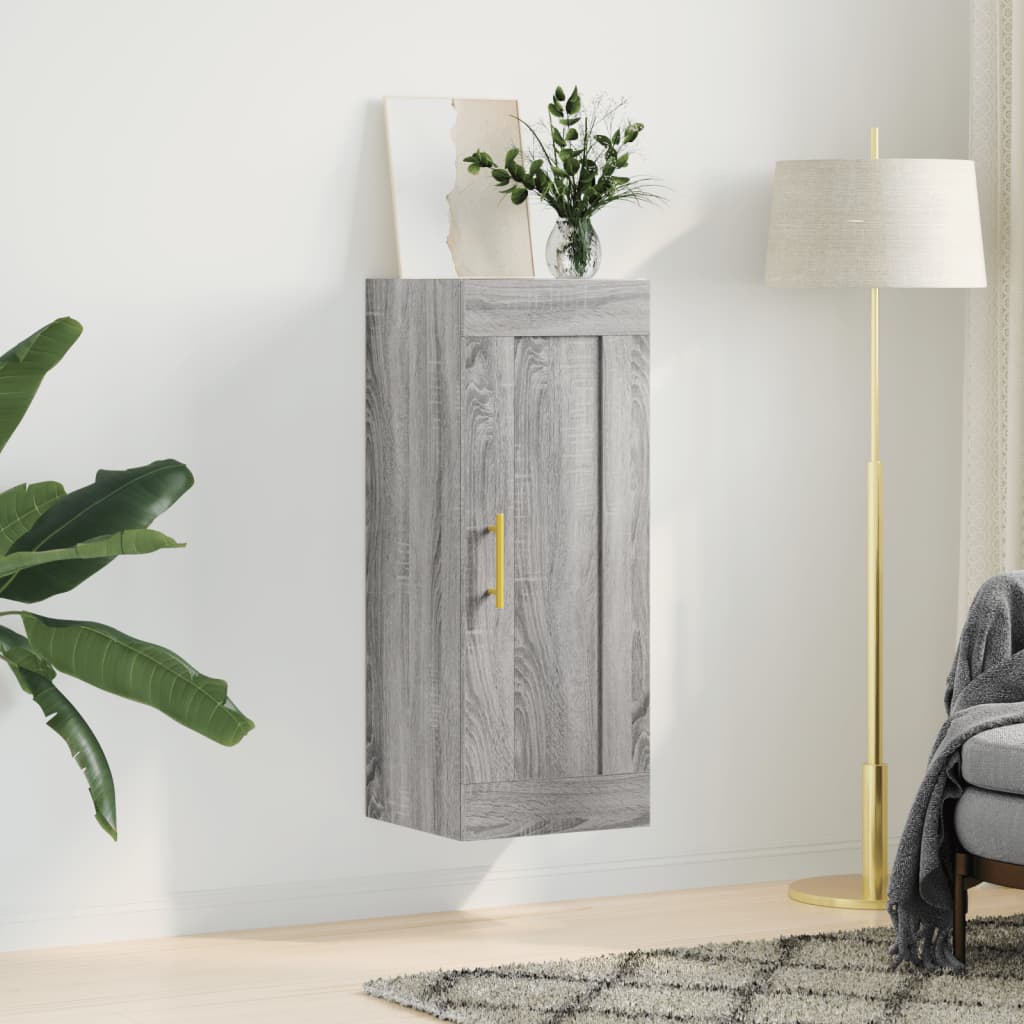 Sonoma Grey Wall Cabinet 34.5x34x90 cm Ingenieurholz Holz