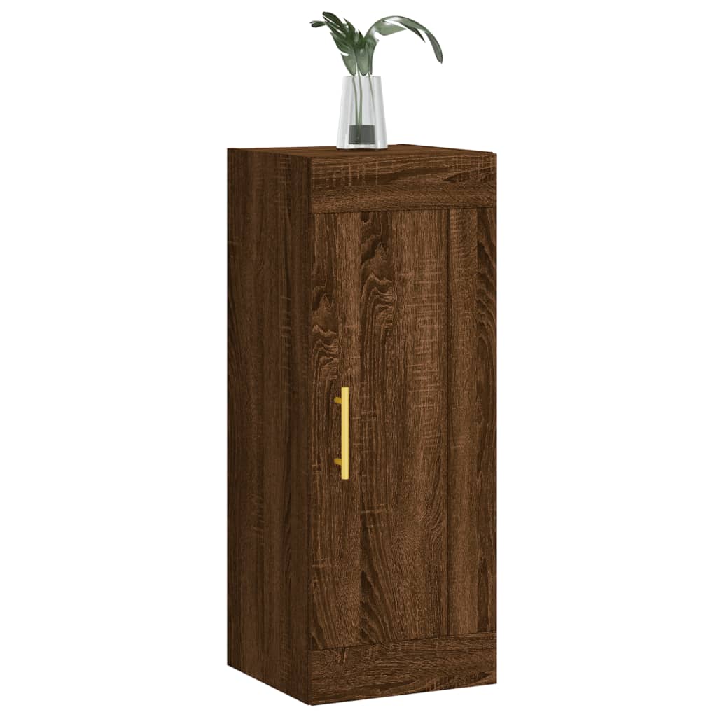 Brown oak wall cabinet 34.5x34x90 cm Engineering wood