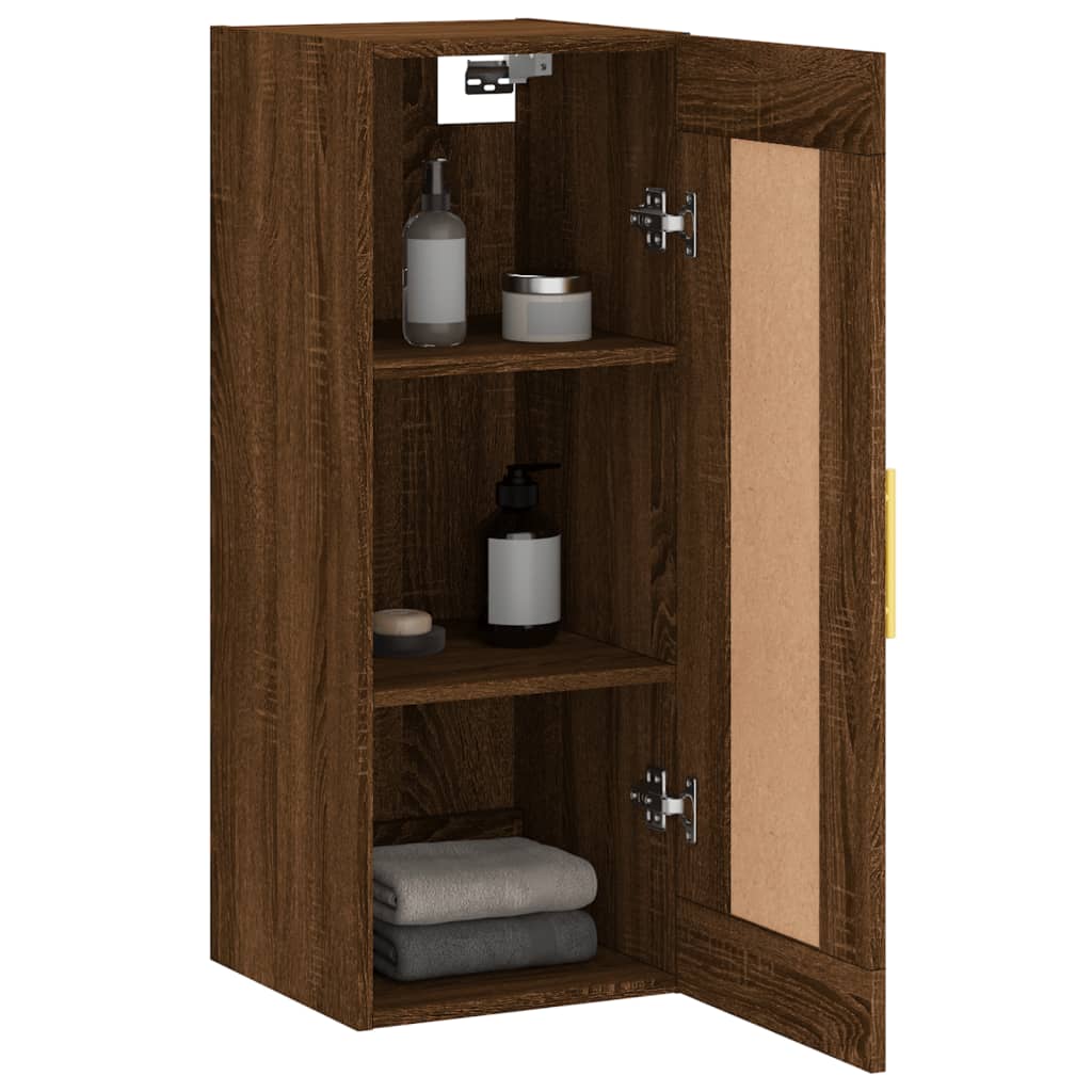 Brown oak wall cabinet 34.5x34x90 cm Engineering wood