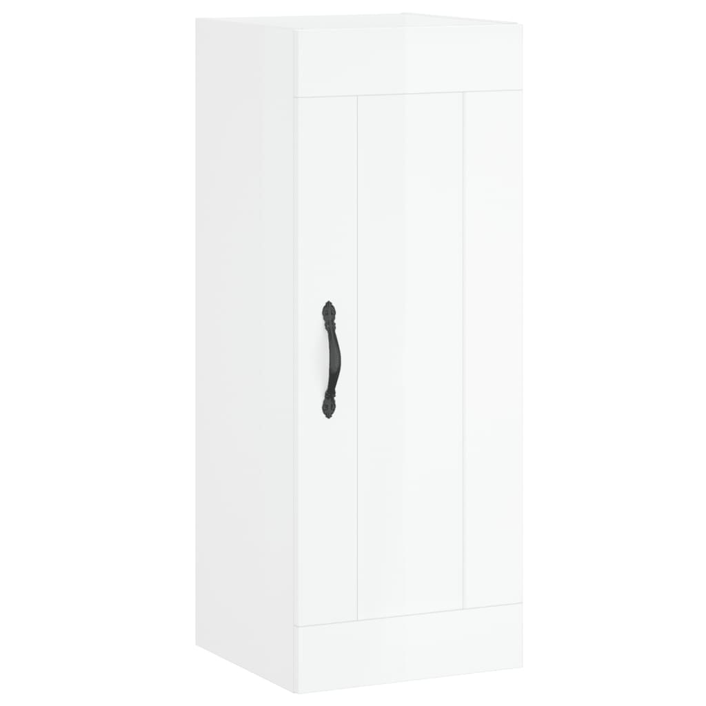 Brilliant white wall cabinet 34.5x34x90 cm Engineering wood