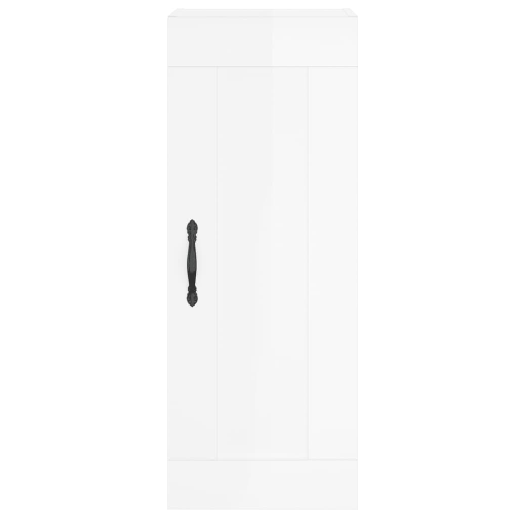 Brilliant white wall cabinet 34.5x34x90 cm Engineering wood