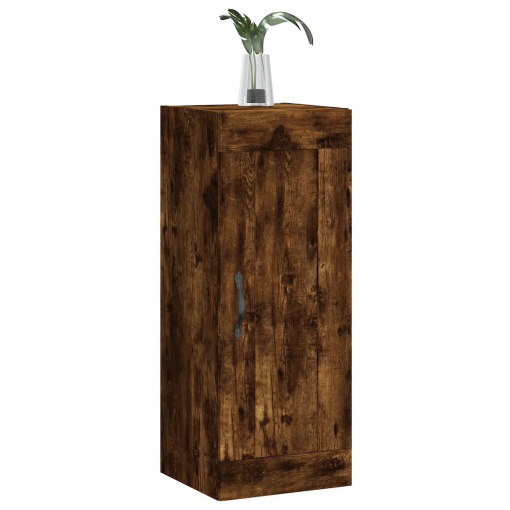 Smoked oak wall cabinet 34.5x34x90 cm engineering wood