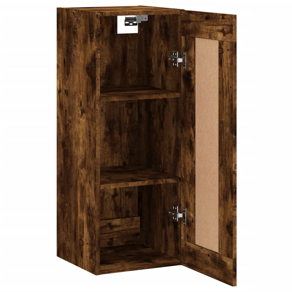 Smoked oak wall cabinet 34.5x34x90 cm engineering wood