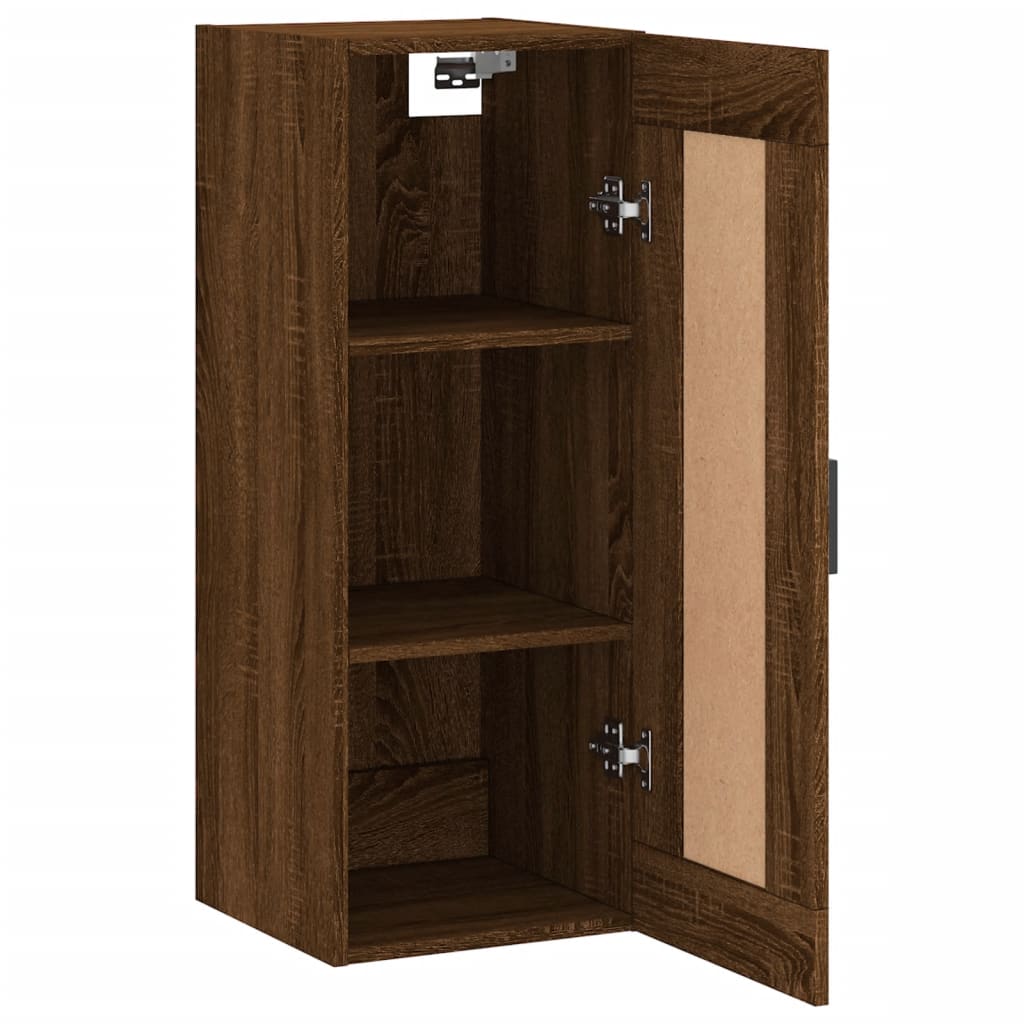 Brown oak wall cabinet 34.5x34x90 cm Engineering wood