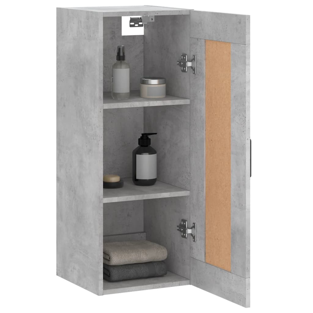 Concrete gray wall cabinet 34.5x34x90 cm Engineering wood