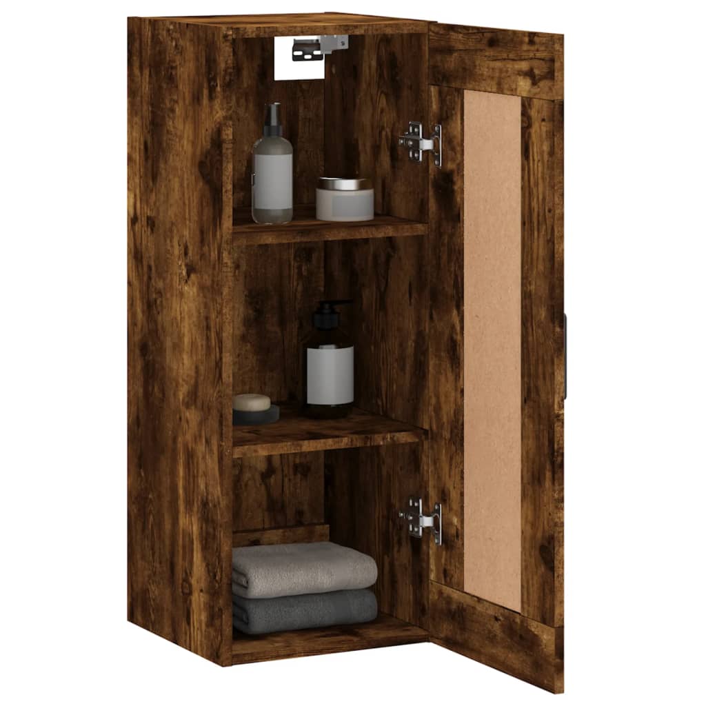 Smoked oak wall cabinet 34.5x34x90 cm engineering wood