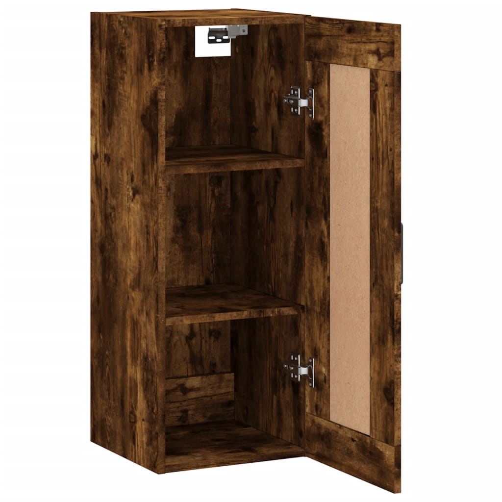 Smoked oak wall cabinet 34.5x34x90 cm engineering wood