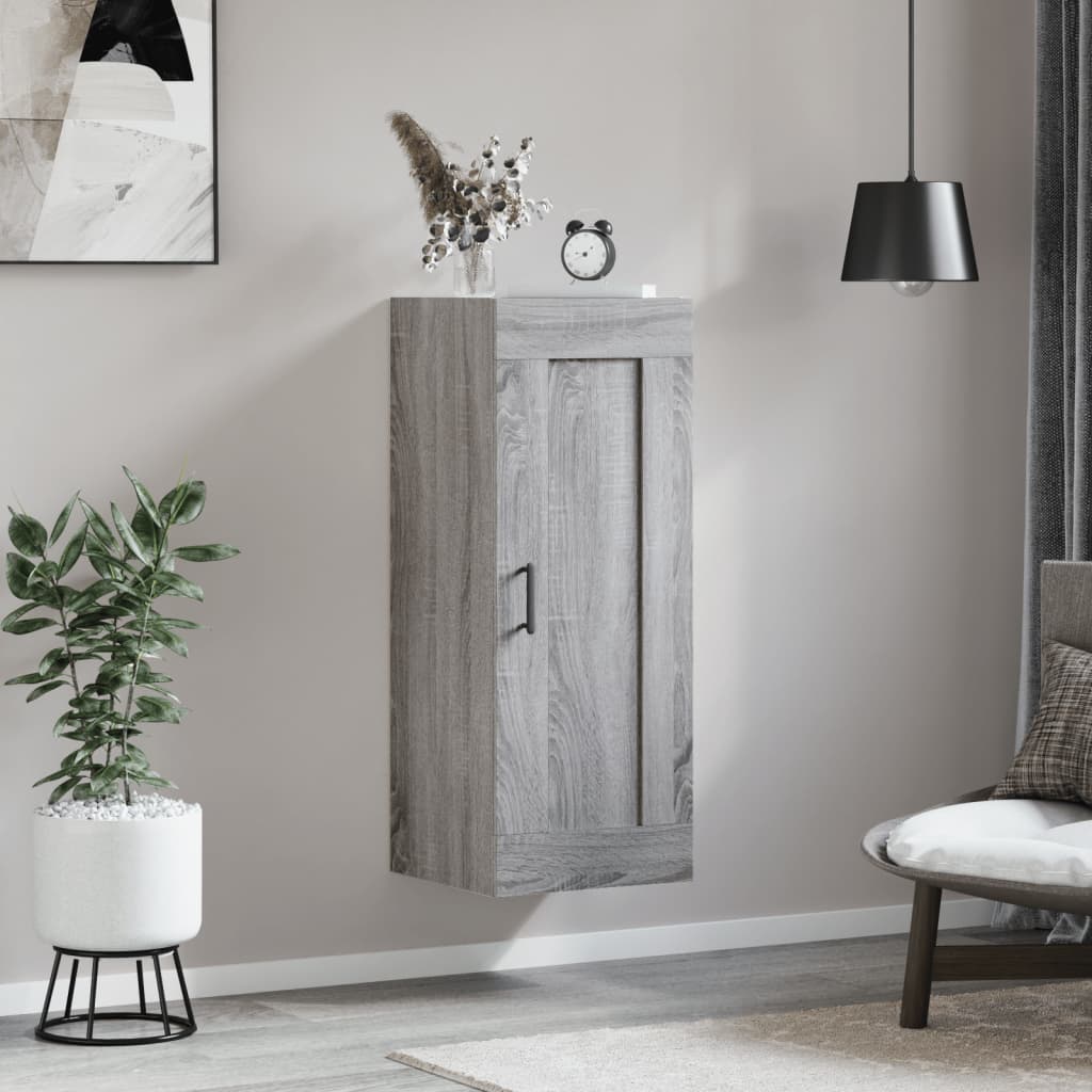 Sonoma Grey Wall Cabinet 34.5x34x90 cm Ingenieurholz Holz