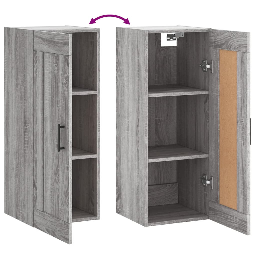 Sonoma Grey Wall Cabinet 34.5x34x90 cm Ingenieurholz Holz