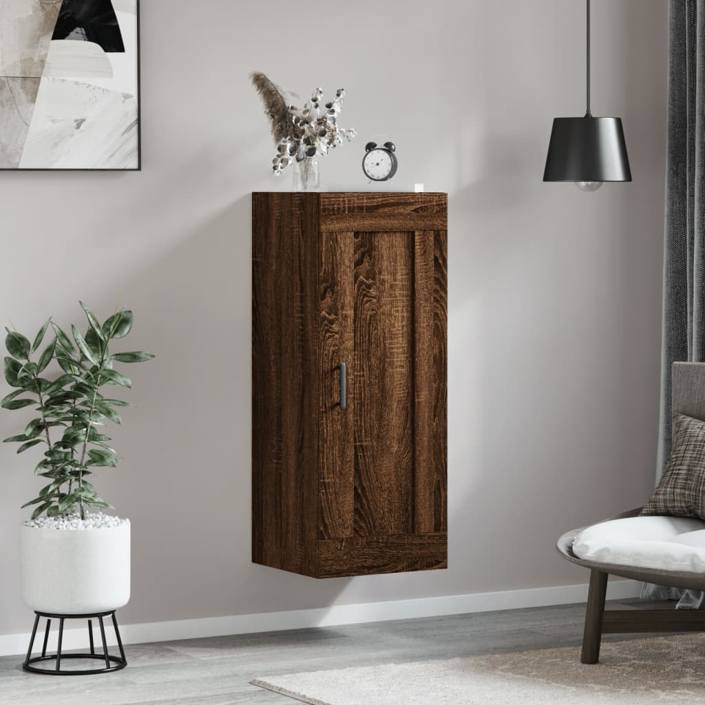 Brown oak wall cabinet 34.5x34x90 cm Engineering wood