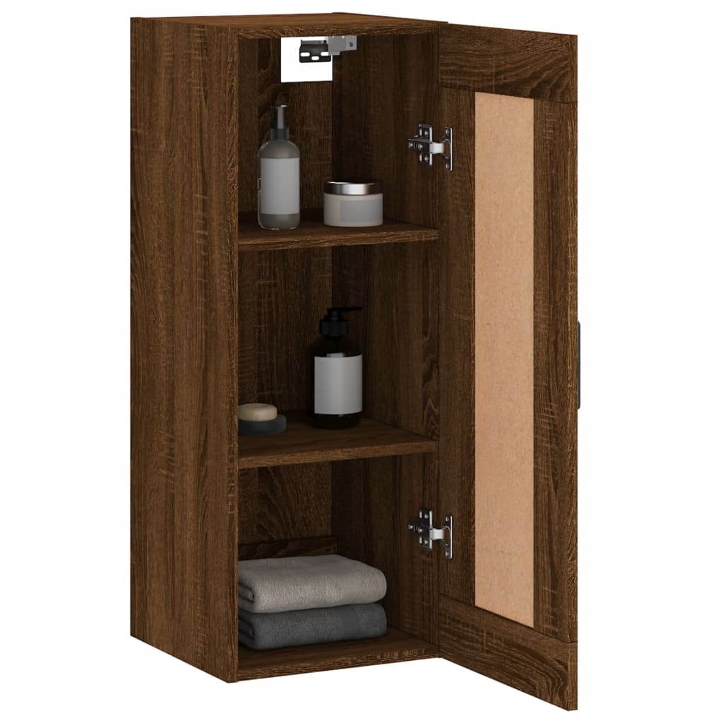 Brown oak wall cabinet 34.5x34x90 cm Engineering wood