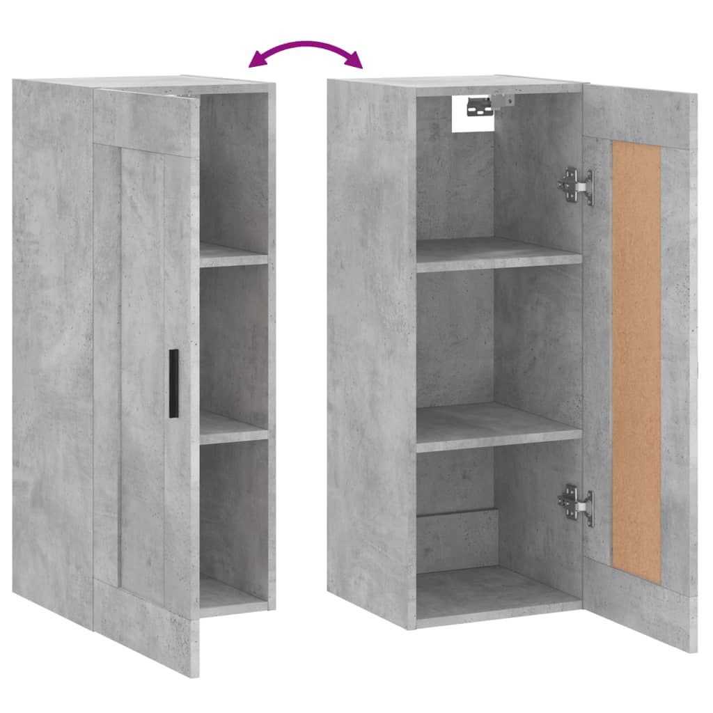 Concrete gray wall cabinet 34.5x34x90 cm Engineering wood