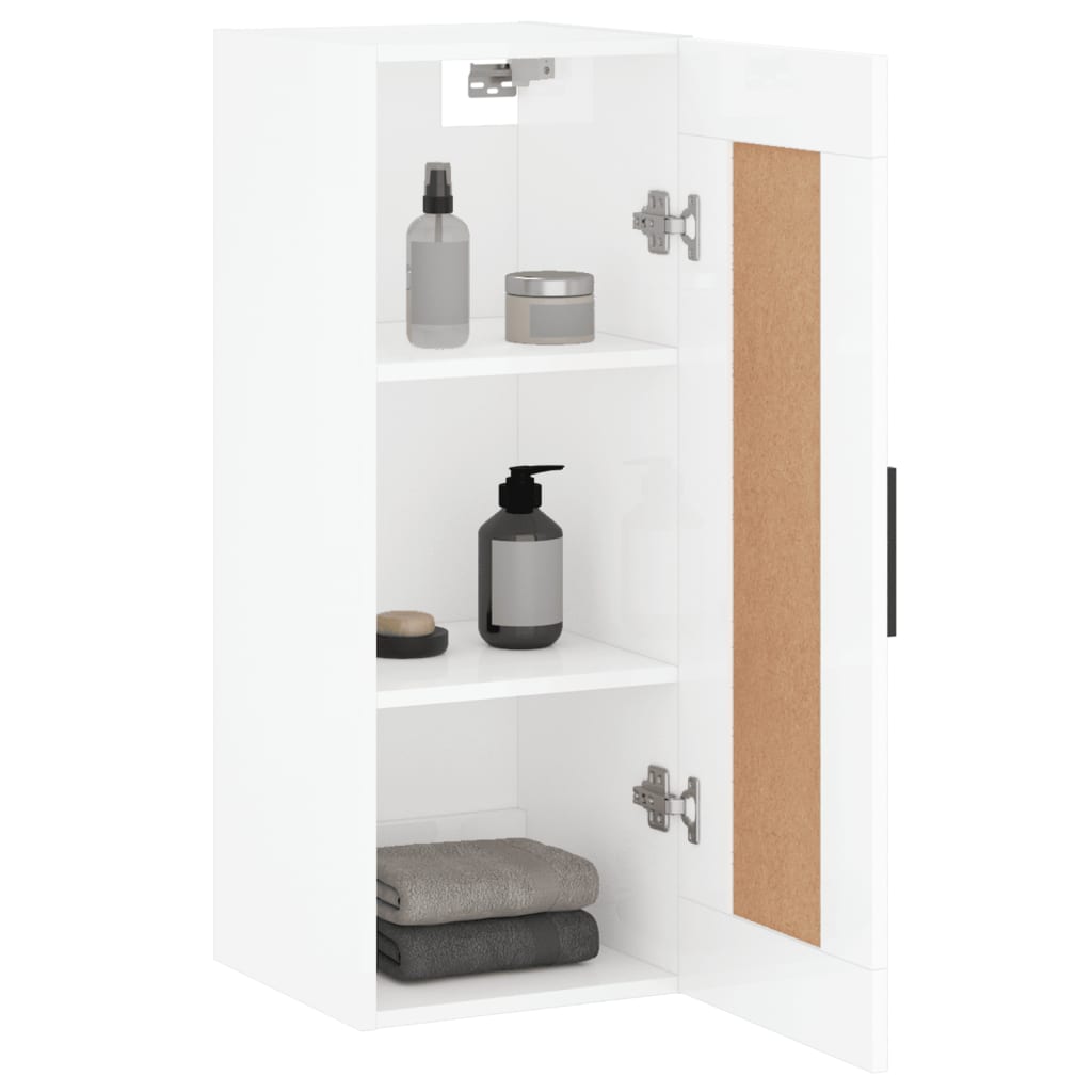 Brillanter weißer Wandschrank 34.5x34x90 cm Engineering Holz