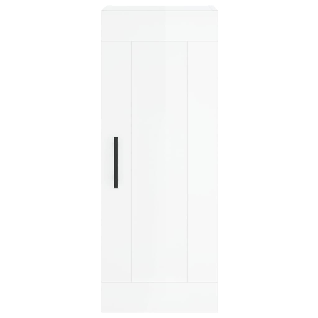 Brilliant white wall cabinet 34.5x34x90 cm Engineering wood