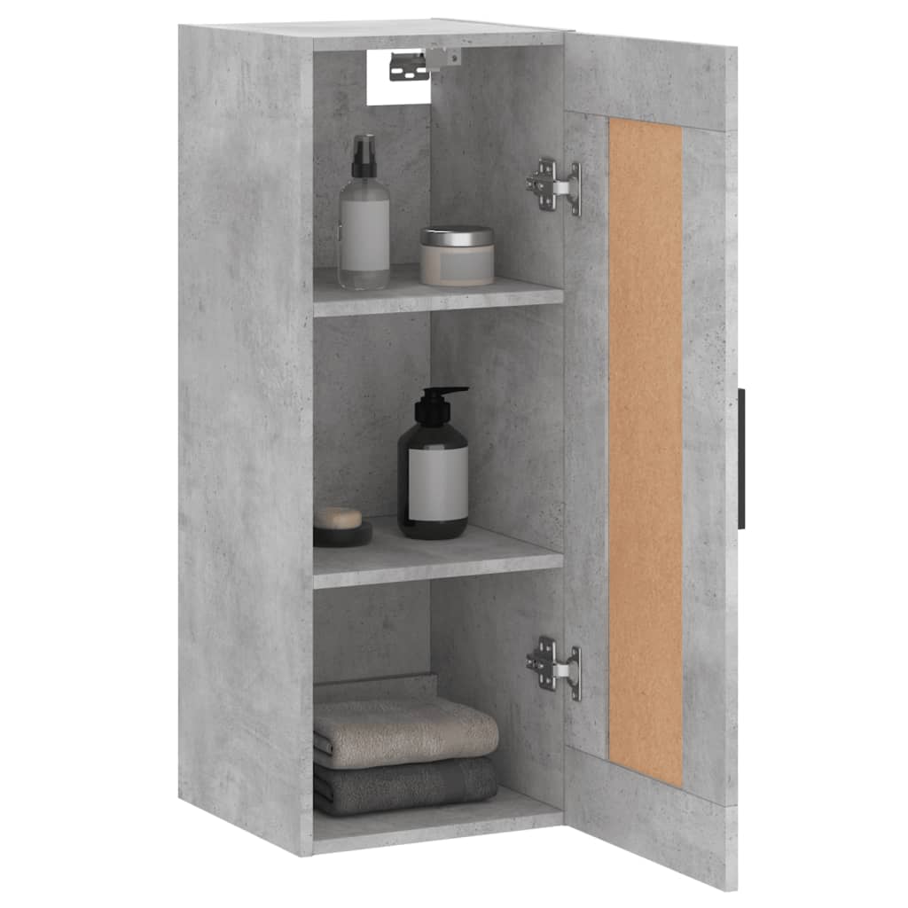 Concrete gray wall cabinet 34.5x34x90 cm Engineering wood