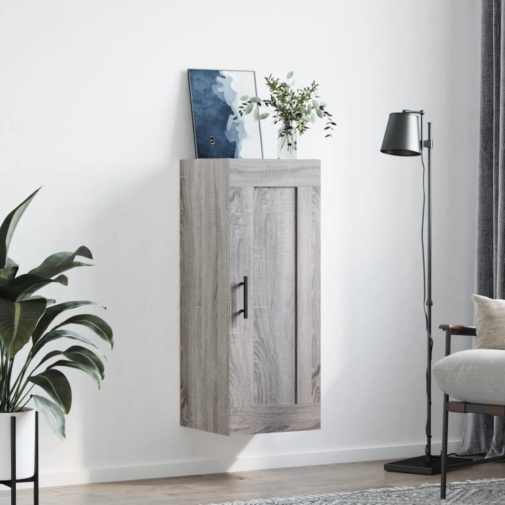 Sonoma Grey Wall Cabinet 34.5x34x90 cm Ingenieurholz Holz