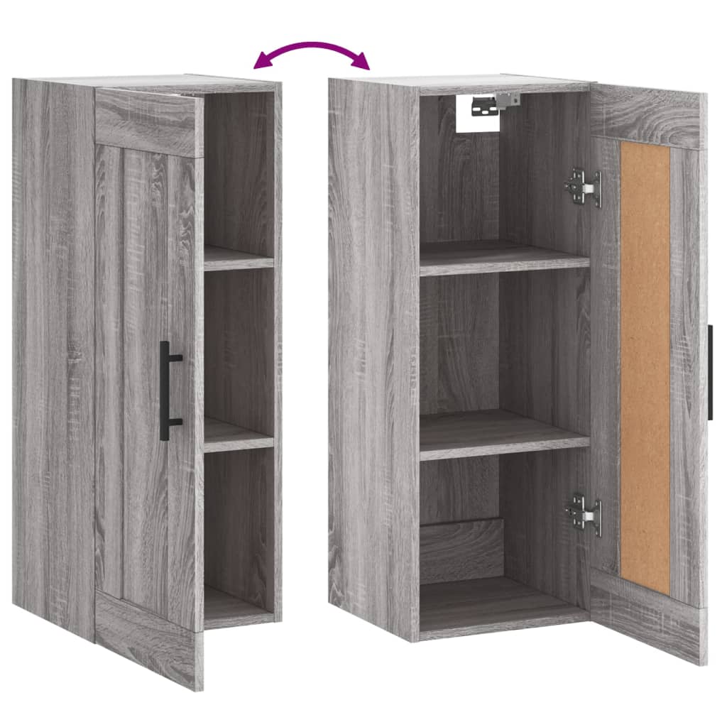 Armoire murale sonoma gris 34,5x34x90 cm bois d'ingénierie