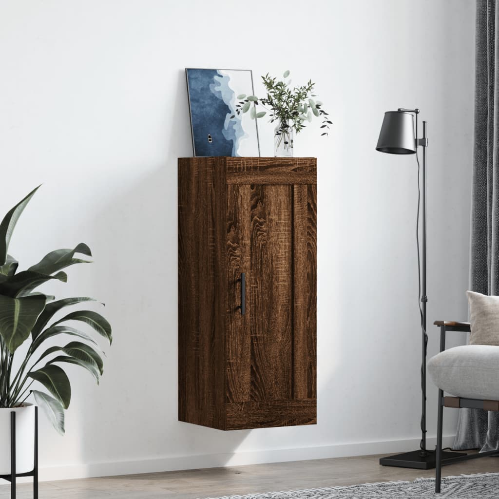 Brown oak wall cabinet 34.5x34x90 cm Engineering wood