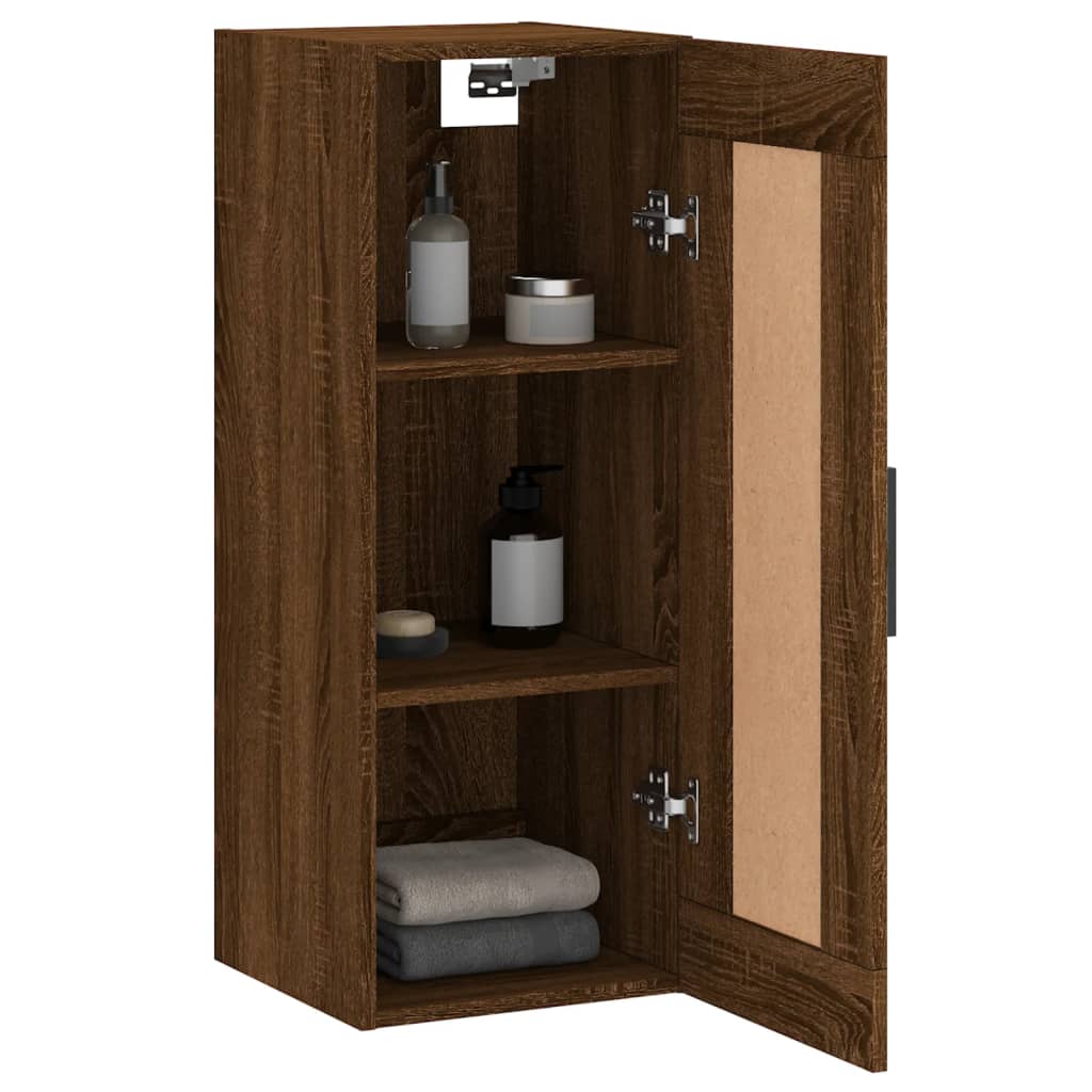 Brown oak wall cabinet 34.5x34x90 cm Engineering wood