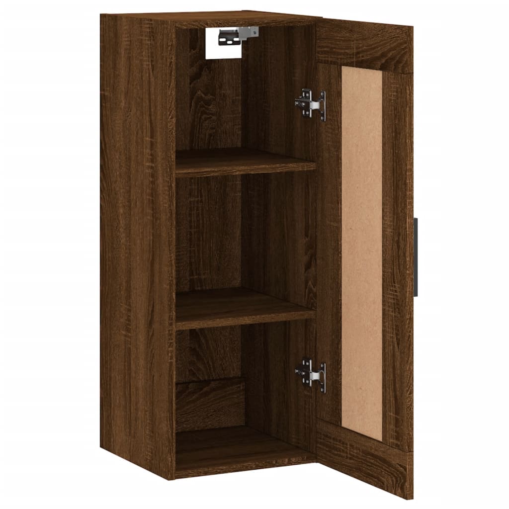 Brown oak wall cabinet 34.5x34x90 cm Engineering wood