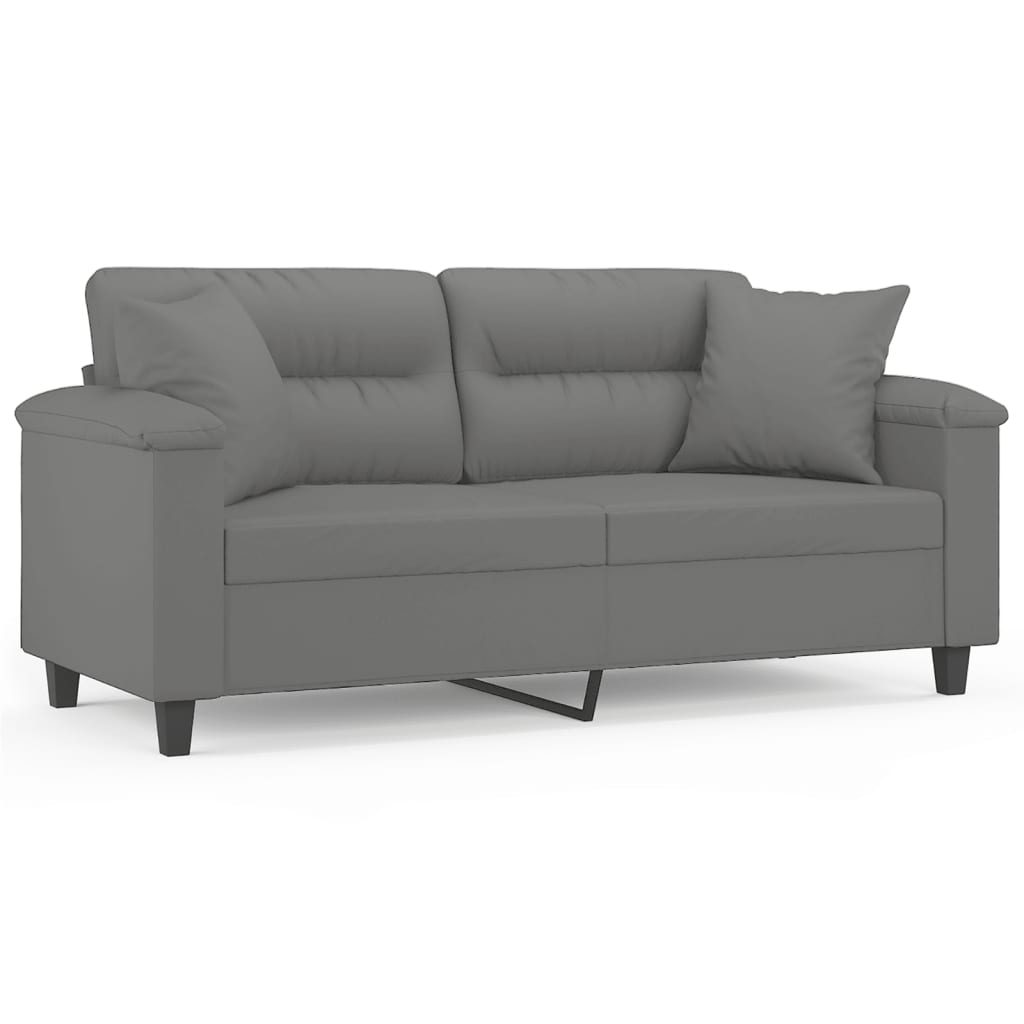 2 -seater sofa with dark gray pillows 140 cm