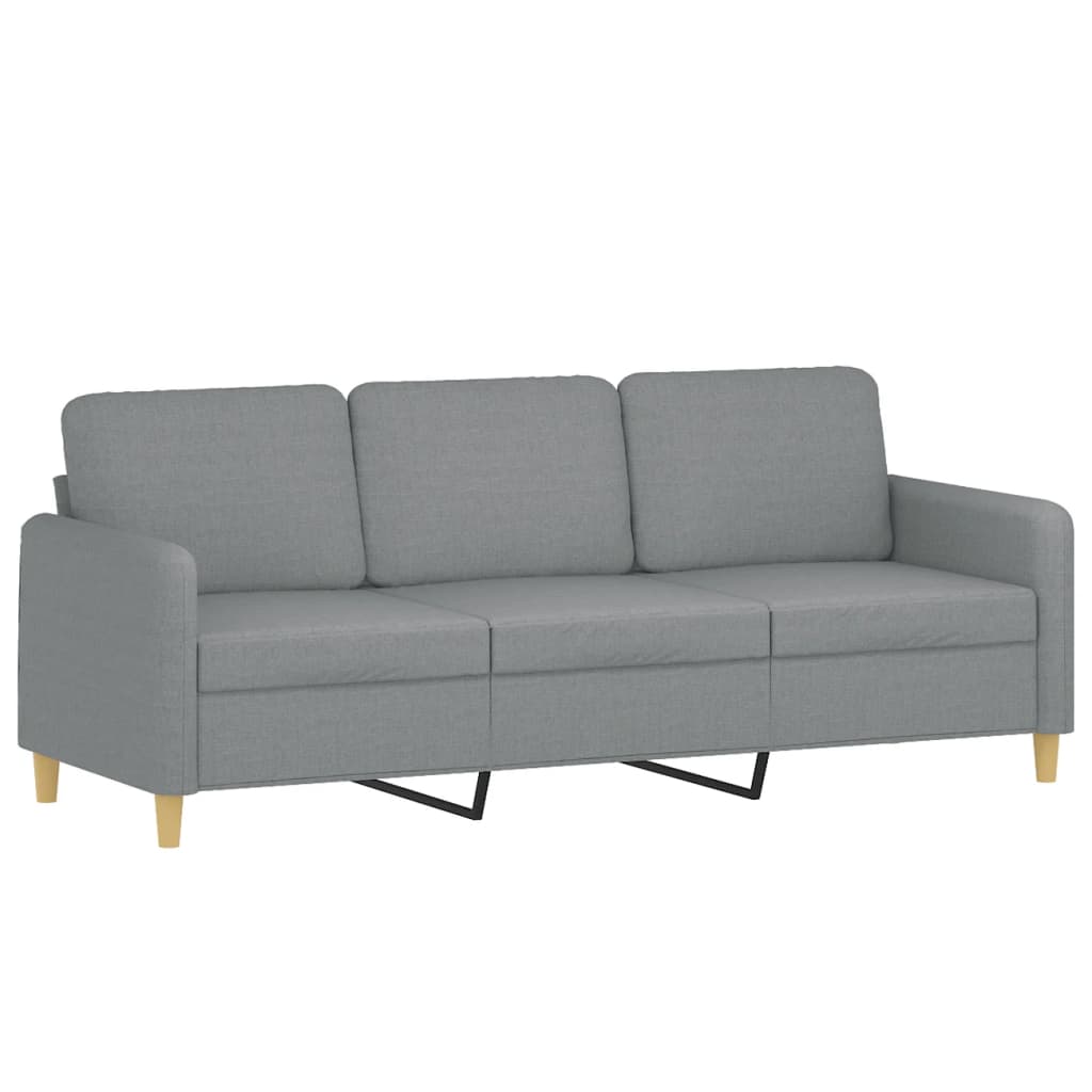 Set of 2 pcs sofas with light gray cushions fabric