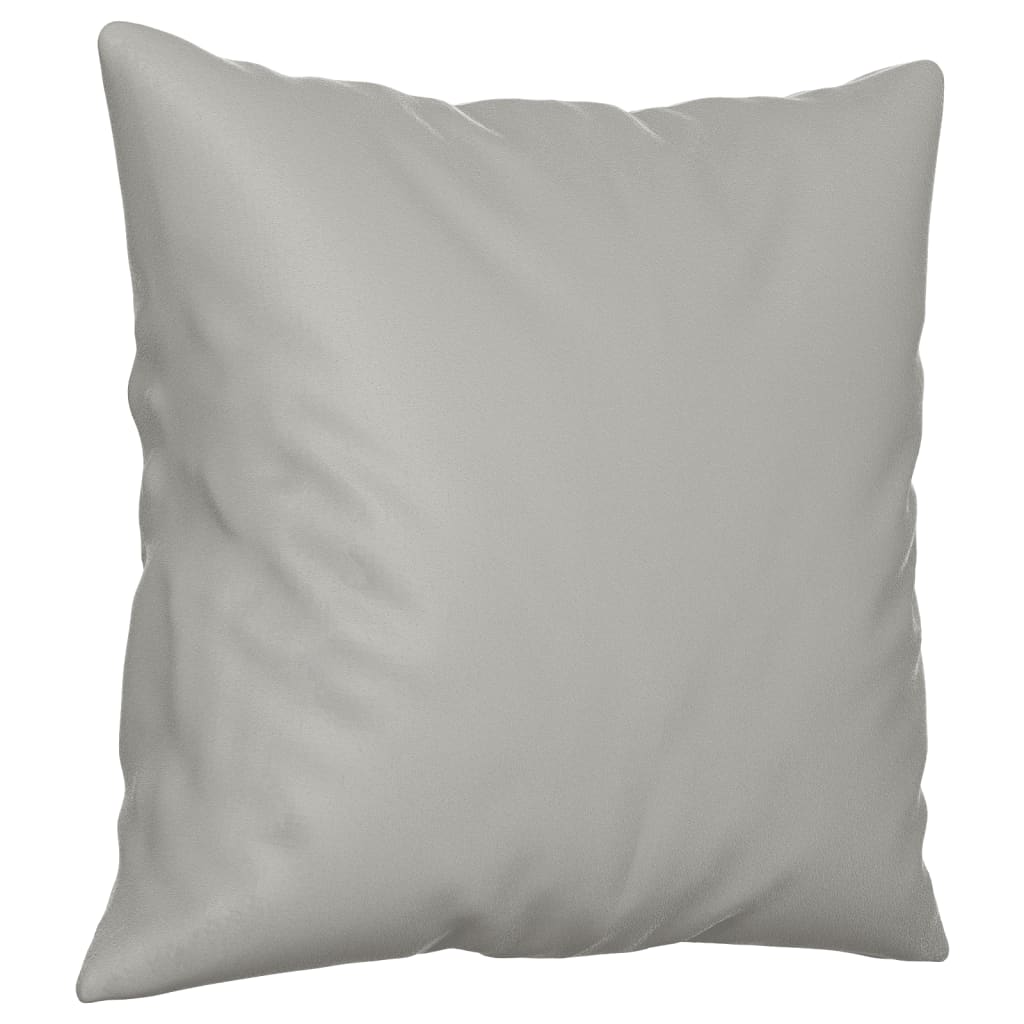 Soft set of 2 pcs light gray gray cushions microfiber fabric