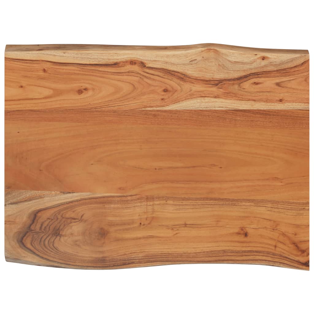 Tavolino 50x40x2,5 cm in legno massello di acacia con bordo in tinta