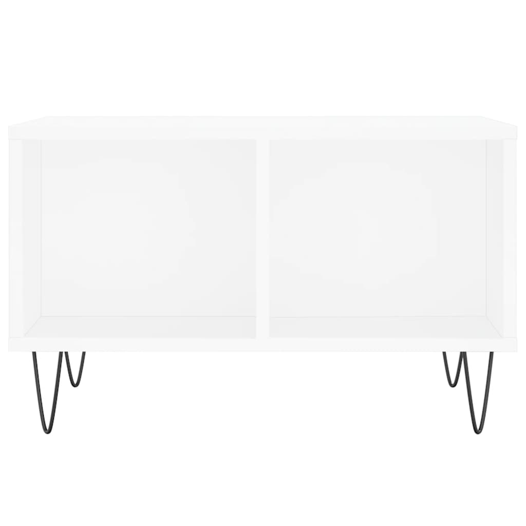 Table basse Blanc 60x50x36,5 cm Bois d'ingénierie