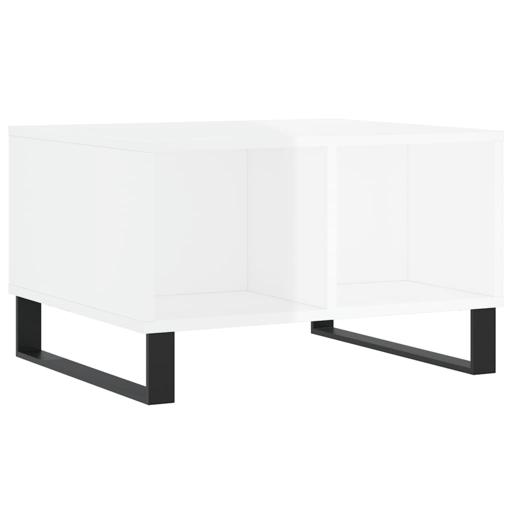 Brilliant white coffee table 60x50x36.5 cm engineering wood