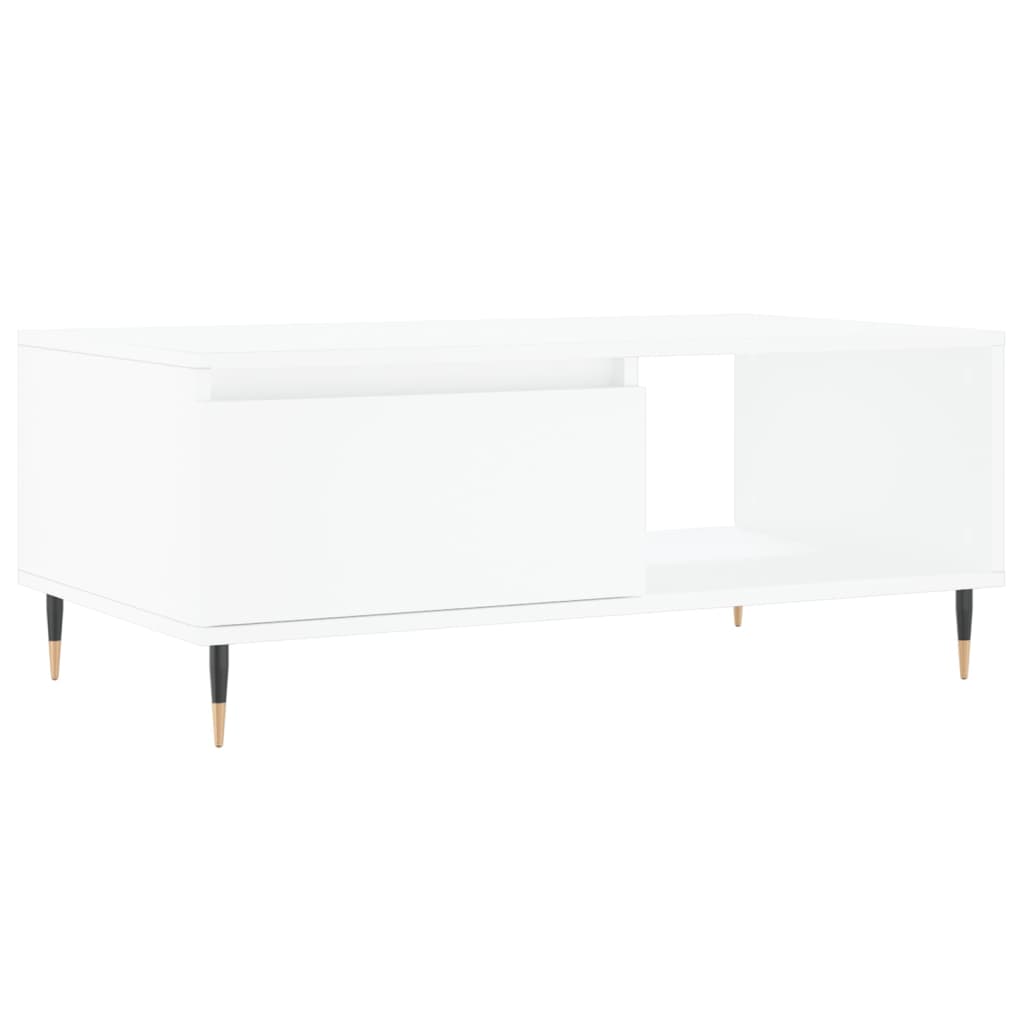 White coffee table 90x50x36.5 cm engineering wood