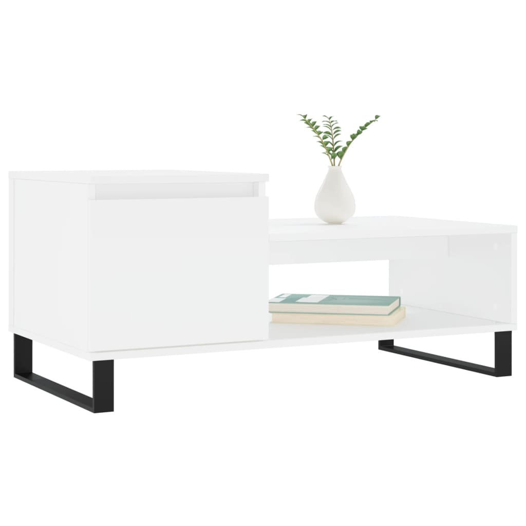White coffee table 100x50x45 cm Engineering wood