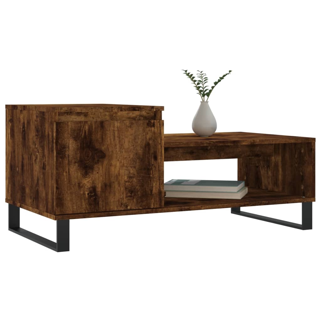 Smoked oak coffee table 100x50x45 cm engineering wood