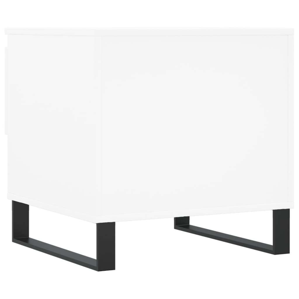 Tavolino bianco da caffè 50x46x50 cm in legno di ingegneria