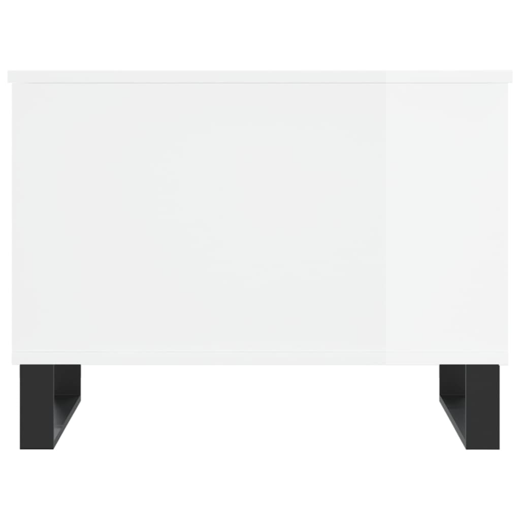 Table basse Blanc brillant 60x44,5x45 cm Bois d'ingénierie