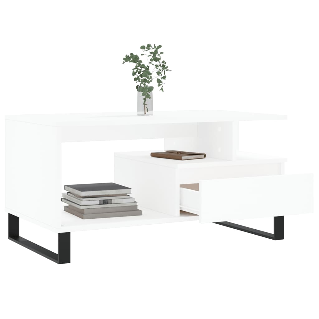 Tavolino Bianco 90x49x45 cm MDF