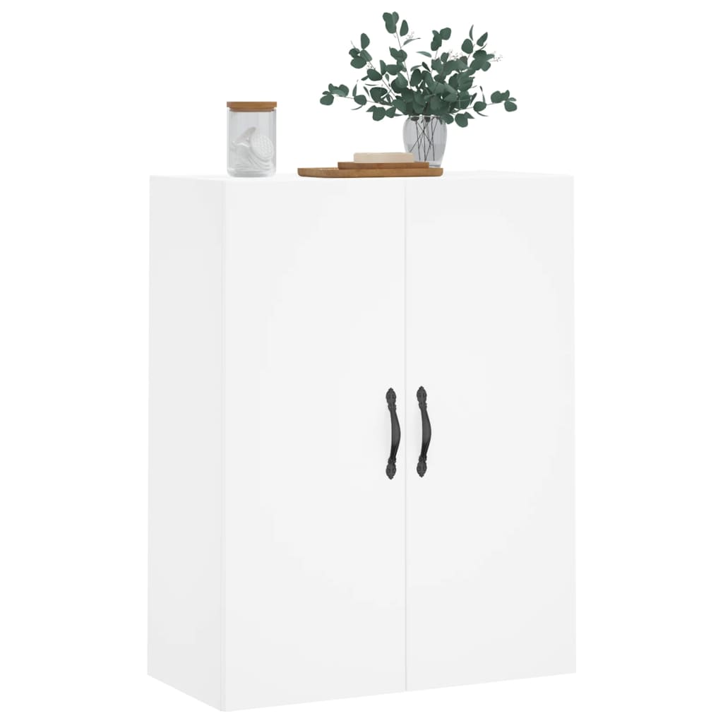 White wall cabinet 69.5x34x90 cm Engineering wood