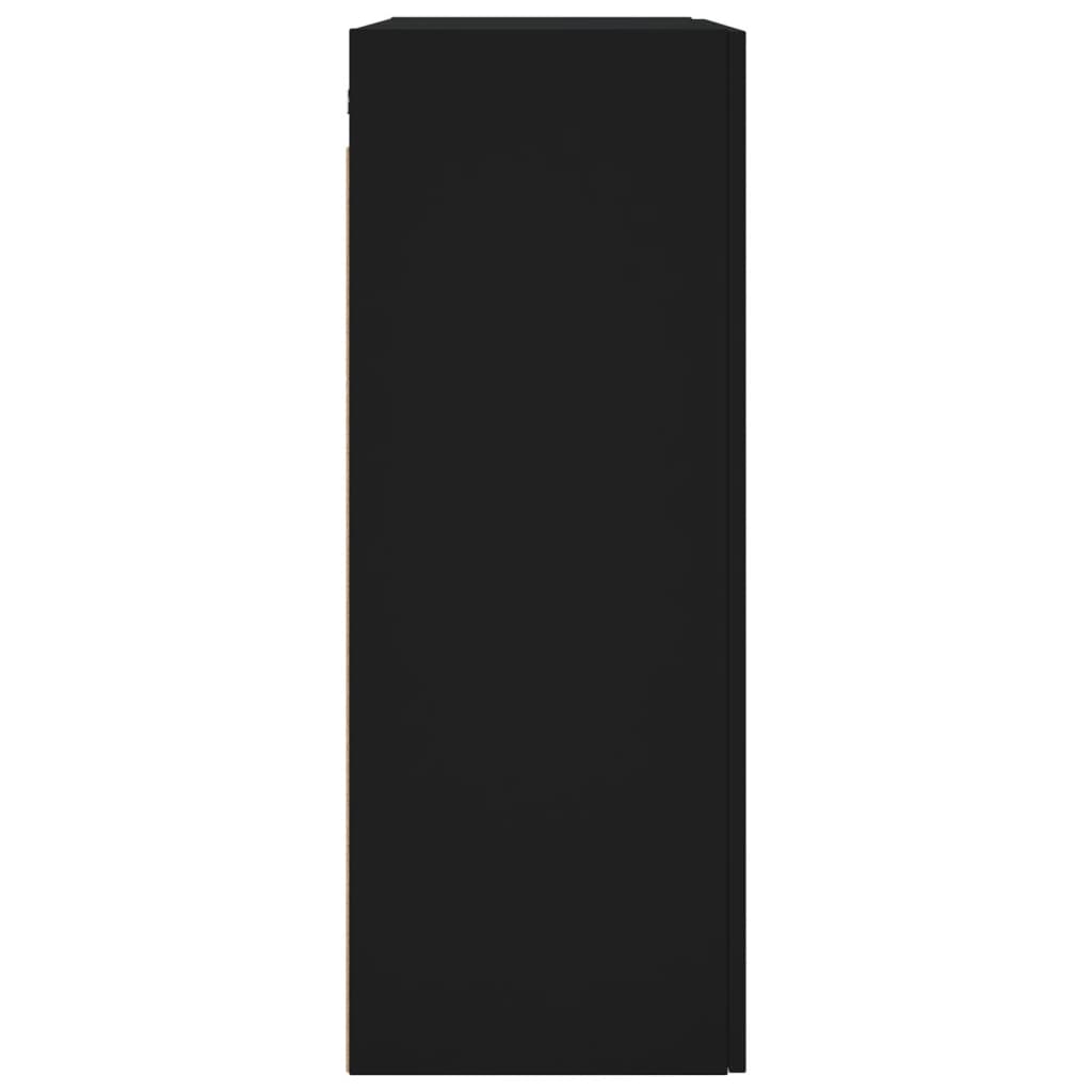Armadietto a parete nera 69.5x34x90 cm ingegnerista legno