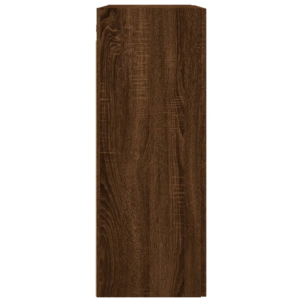 Armadietto da parete in rovere marrone 69.5x34x90 cm ingegneristica legna