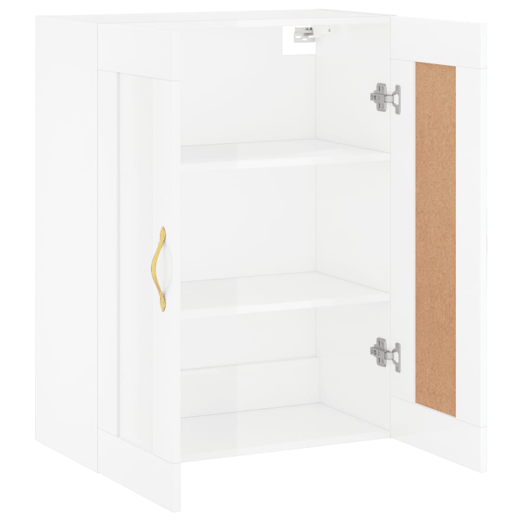 Brilliant white wall cabinet 69.5x34x90 cm Engineering wood