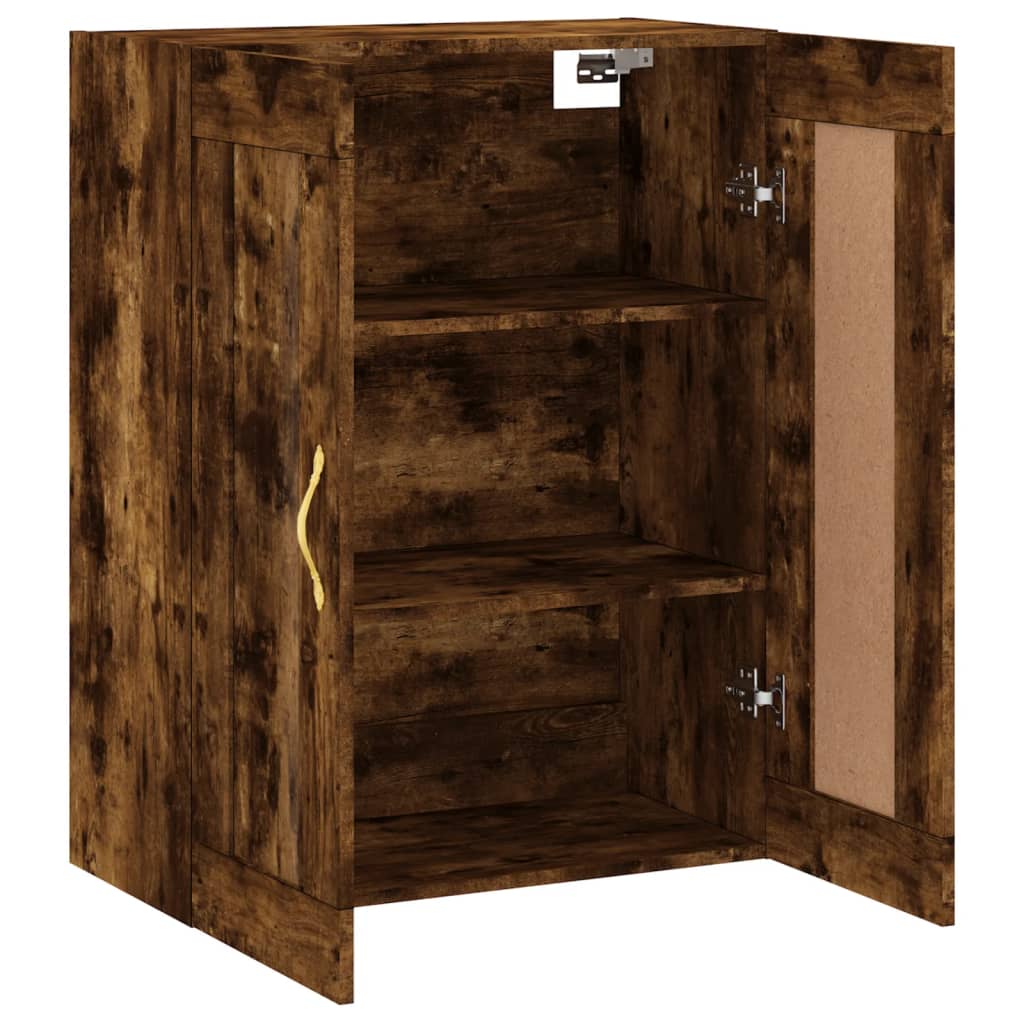 Smoked oak wall cabinet 69.5x34x90 cm engineering wood