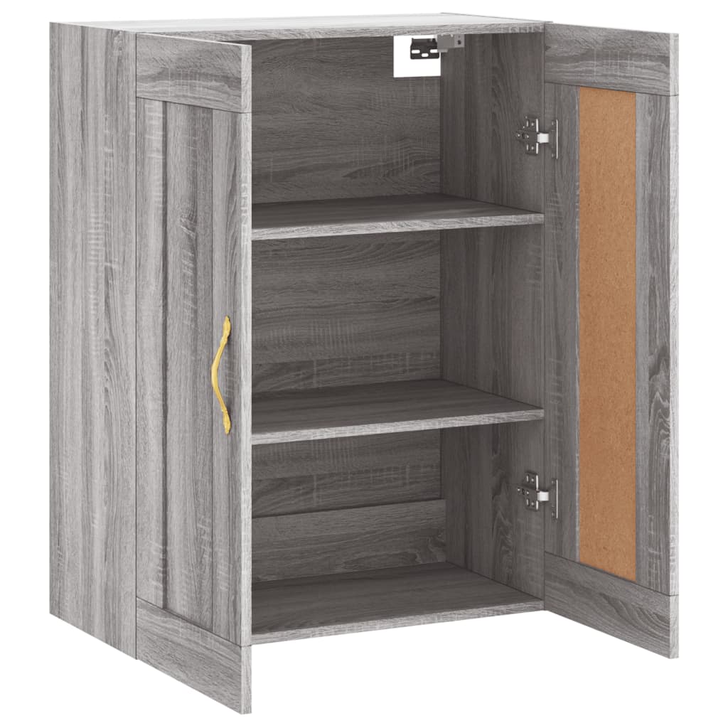 Sonoma Grey Wall Cabinet 69.5x34x90 cm Ingenieurholz Holz
