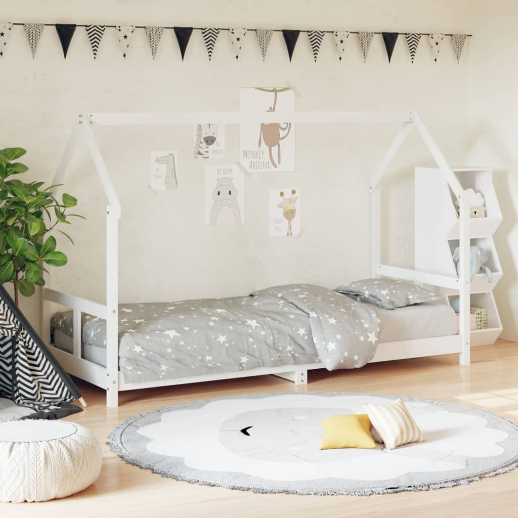 Farma del letto bianco per bambini 80x200 cm in legno di pino solido