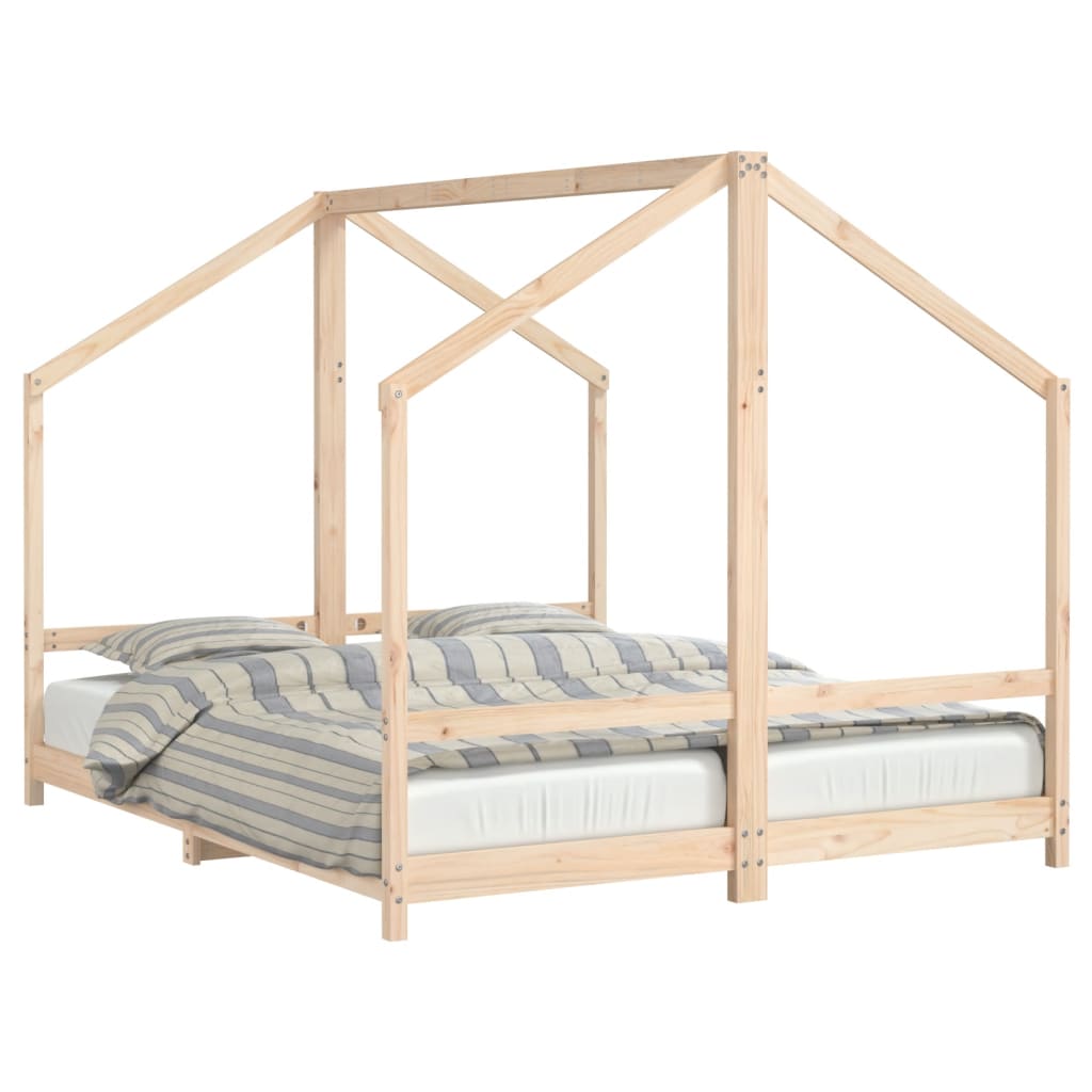 Bed frame for children 2x (80x200) cm solid pine wood